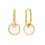 18k Gold Pvd Coated Waterproof Gold Hoop With Charm Shell Disc Charm 1