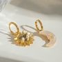 18k Gold Pvd Coated Waterproof Earing Sun And Moon Charm Hoop Mooiste Boutique Port Elizabeth South Africa