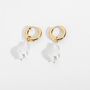 Huggy Hoops Pearl Earring Gold Earring 1653